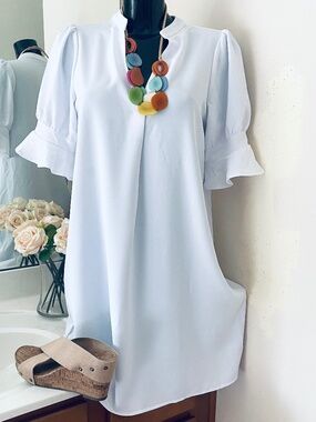 QAKOHU Women’sDress size Medium white sundress